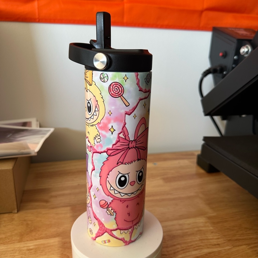 New Labubu monster flip top straw tumbler 20oz